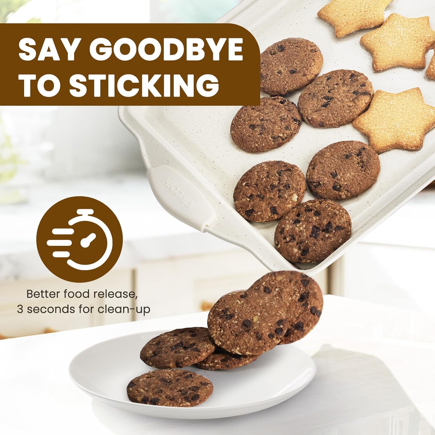 Detalle 2 de Kikcoin 22-Piece Nonstick Bakeware Set 450°F 🍪