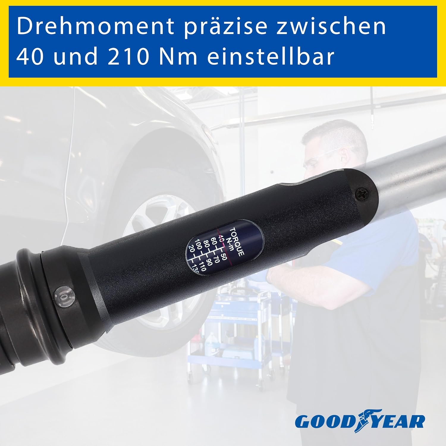 Thumbnail 4 de Goodyear Radwechselset 6-teilig – Drehmomentschlüssel, Umschaltknarre und 3-TLG. Steckschlüsselsatz mit Verlängerung