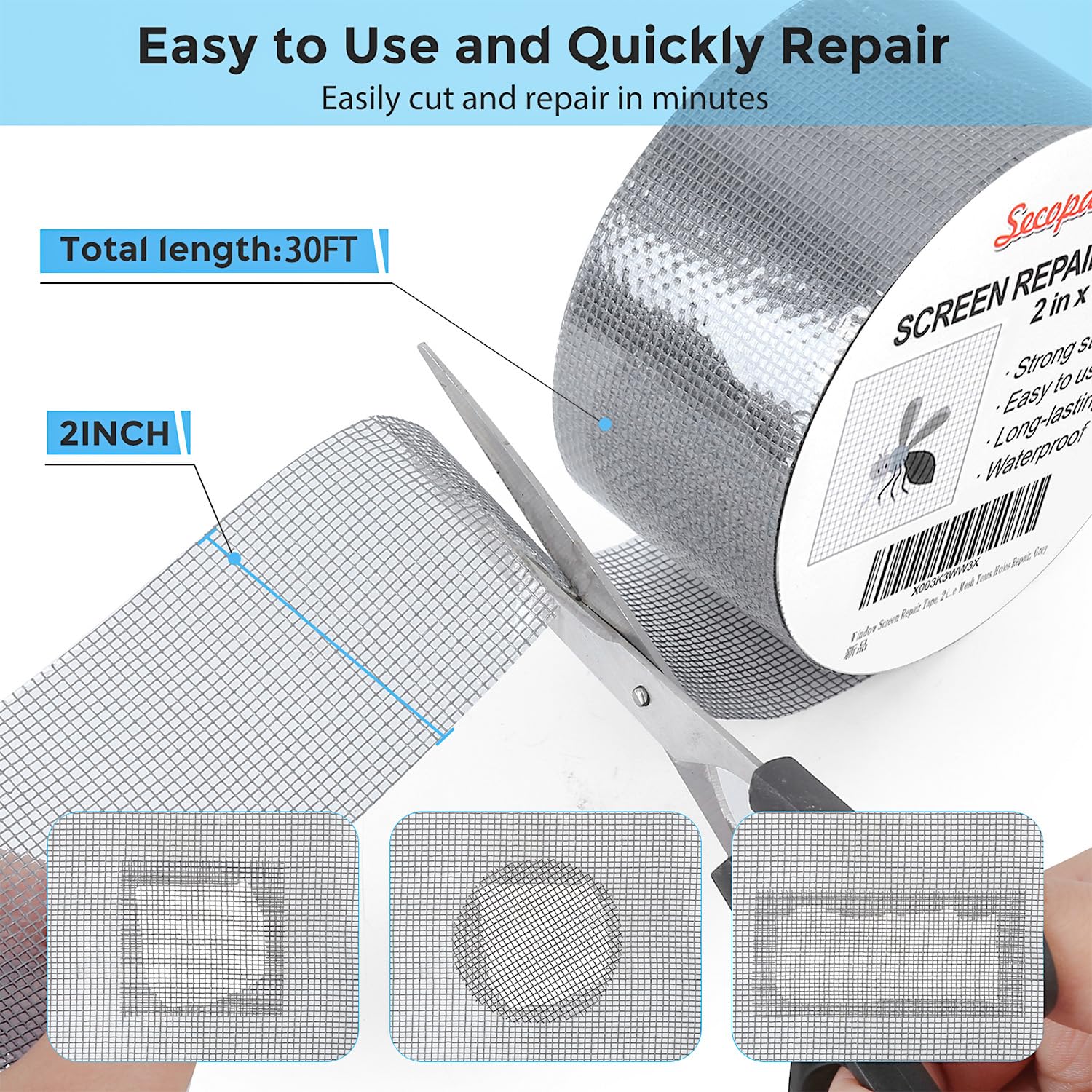Detalle de Secopad Screen Repair Tape, 2-Inch Width