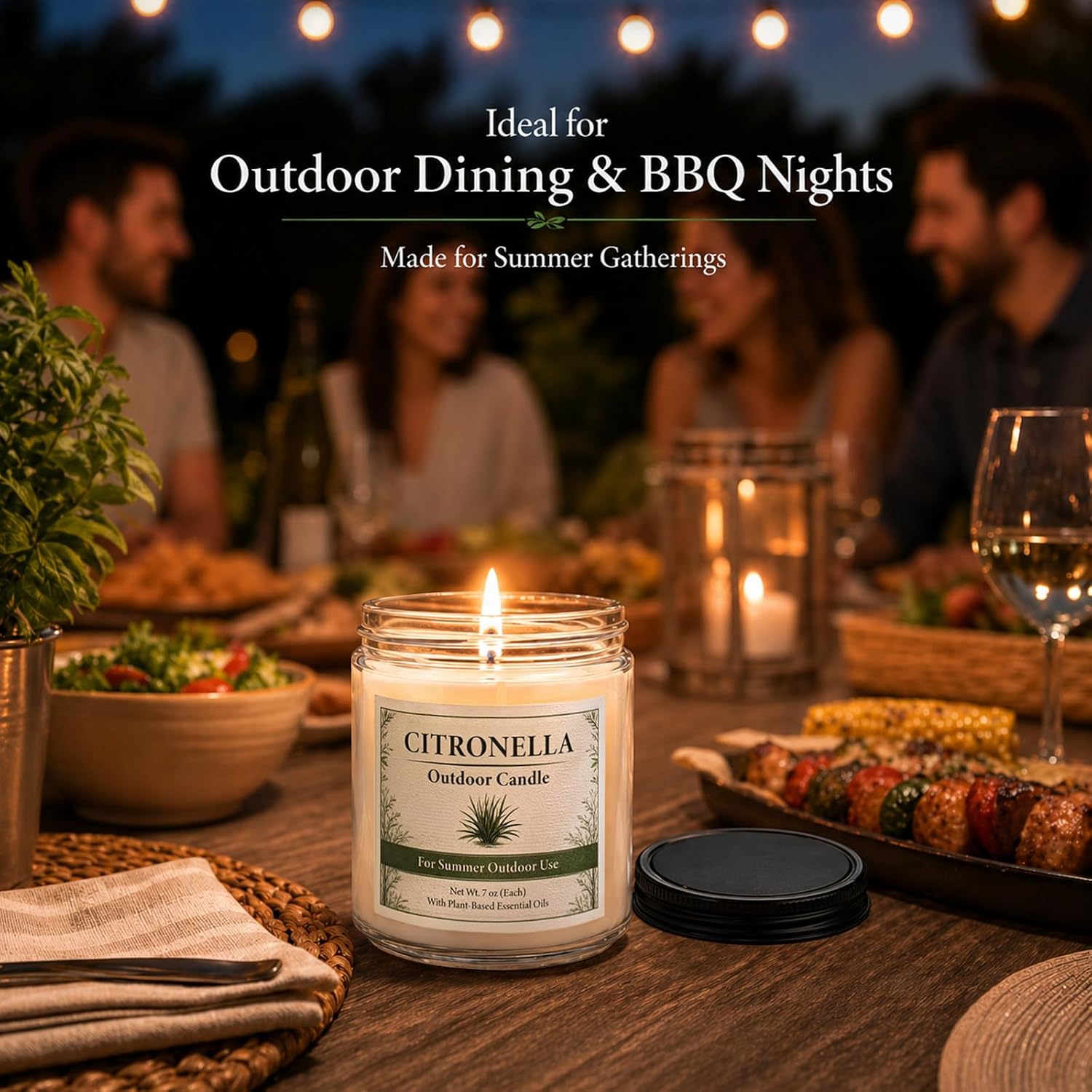 Detalle 2 de Citronella Candles Outdoor - 6 Pack Soy Wax Citronella Candles (300 Hours Total)