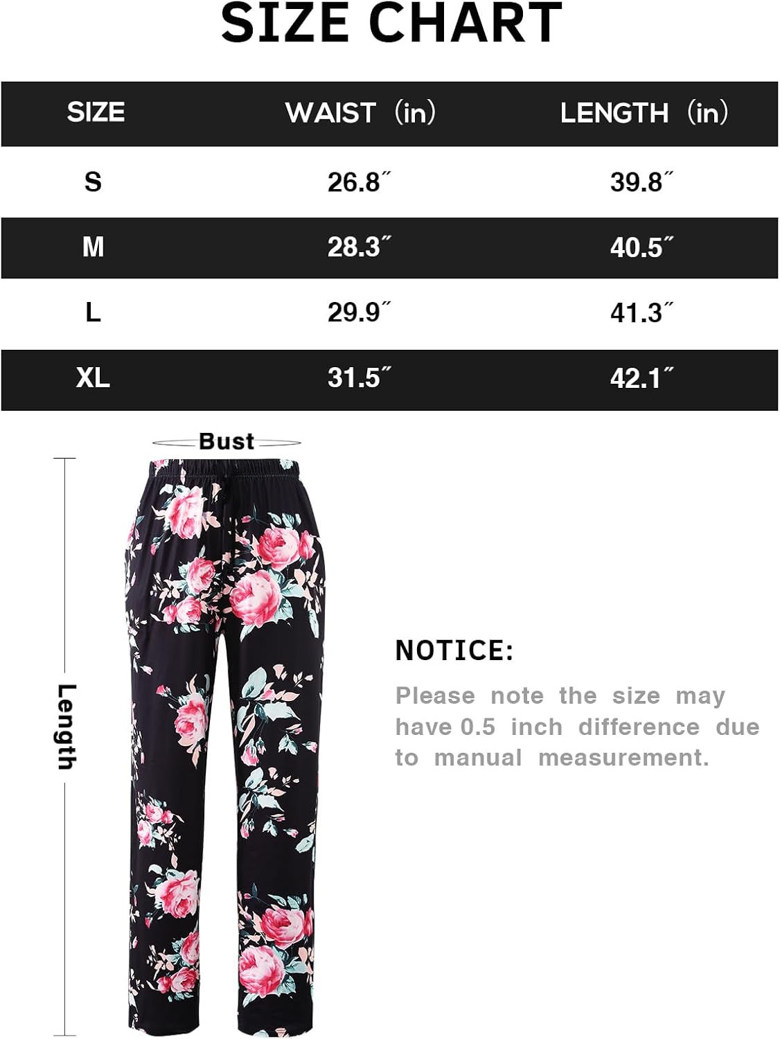Detalle de Knuffnee Women Pyjama Bottoms Lounge Plaid Pants – Wide Leg Sleep Pant with Pockets (2 Pack)