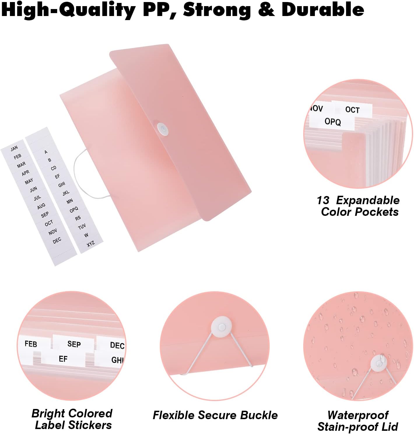 Detalle de Lamitocs A4 expanding file folder, 13 pockets