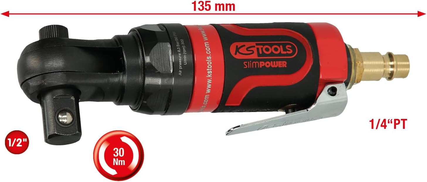 Detalle de KS Tools SlimPower 515.5515 mini-persluchtratel 1/2 inch, 30 Nm