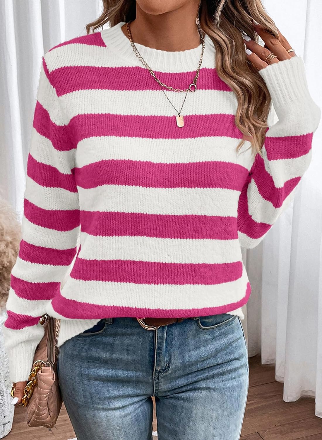 Thumbnail 2 de Dokotoo 2025 Crewneck Striped Knit Sweater