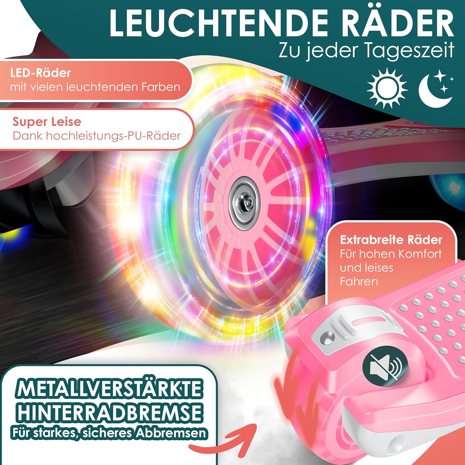 Detalle 2 de KIDIZ X-Pro2 Dreiradscooter LED Räder 3–12 Jahre