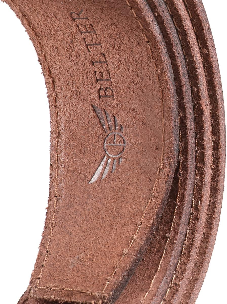 Detalle de BELTER Gürtel für Herren aus echtem Rindsleder – 3,8 cm Breite mit Geschenkbox