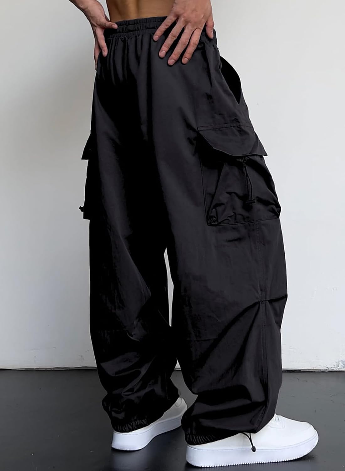 Thumbnail 2 de JMIERR Men's Baggy Cargo Pants - Trendy Parachute Harem Joggers with Pockets