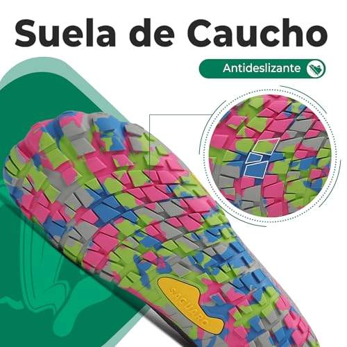 Detalle 1 de SAGUARO Smart II zapatillas barefoot con suela Zero Drop, malla y color gris rosa