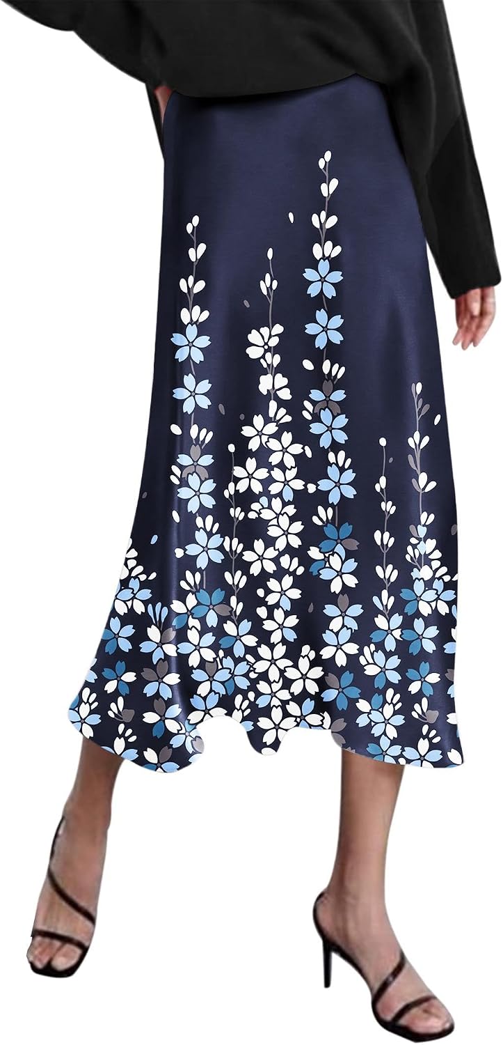 Thumbnail 6 de Zeagoo Women’s High-Waist Satin Midi Skirt (Slim-Fit, Elegant Party Skirt)