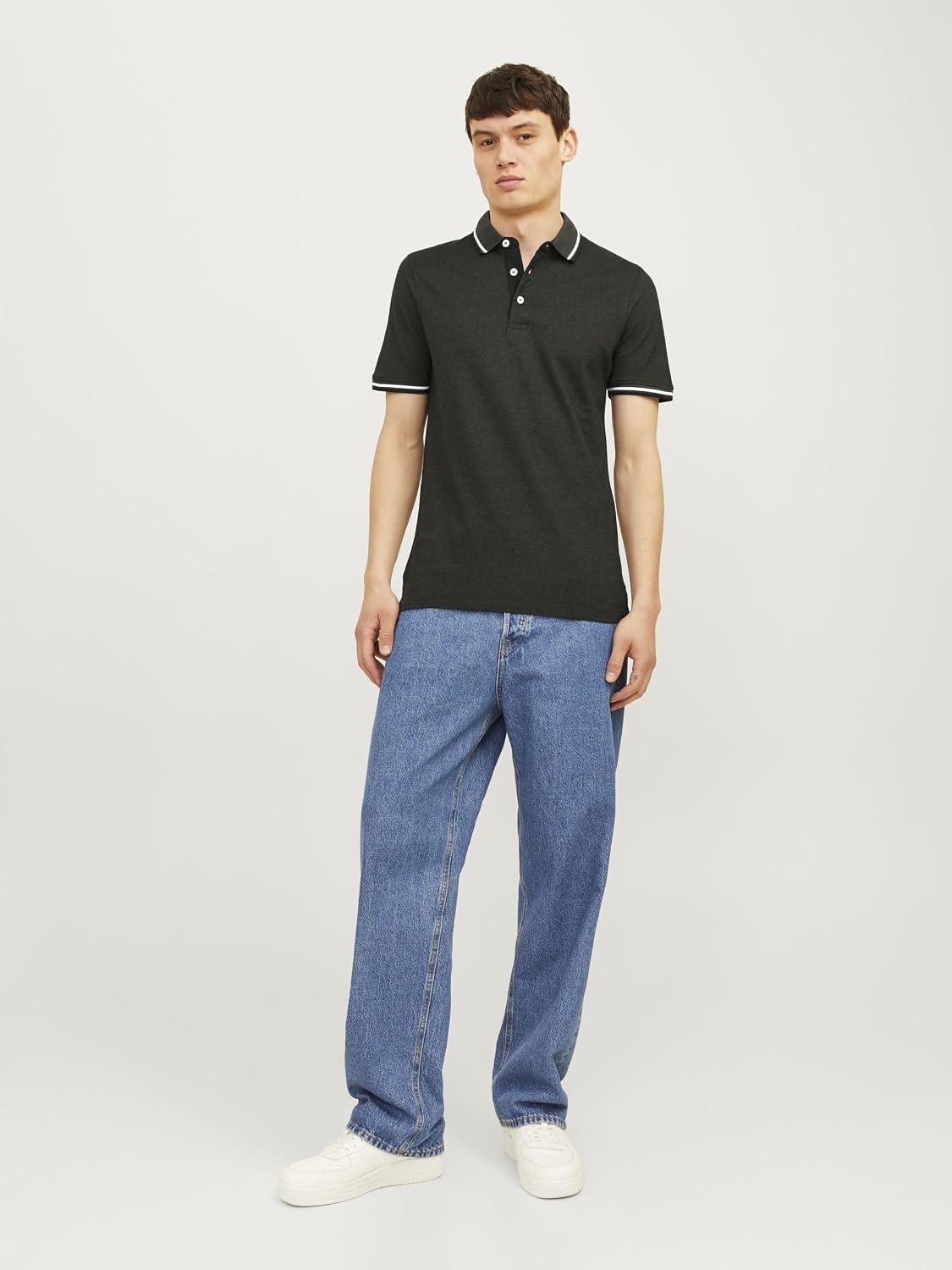 Detalle de JACK & JONES Herren Jjepaulos Polo Ss 2pk Mp T-Shirt – Polo-Shirts im Doppelpack