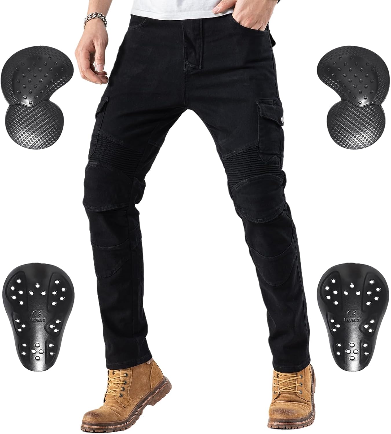 CTBQiTom Pantalón de Moto Hombre CE Nivel 2