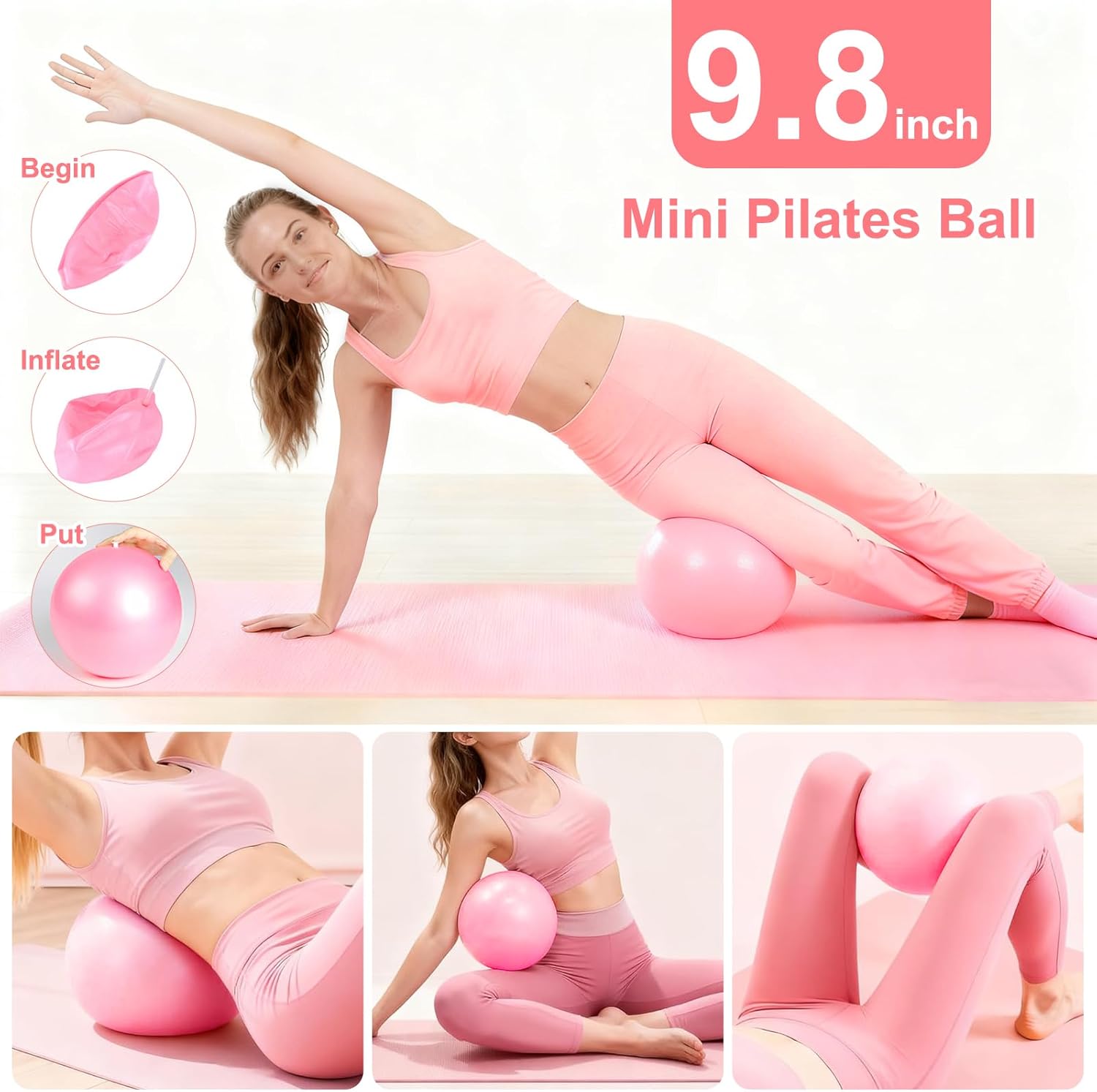 Detalle de Pilates Equipment Set for Women: Ring, Ball, and Resistance Bands for Home Workouts