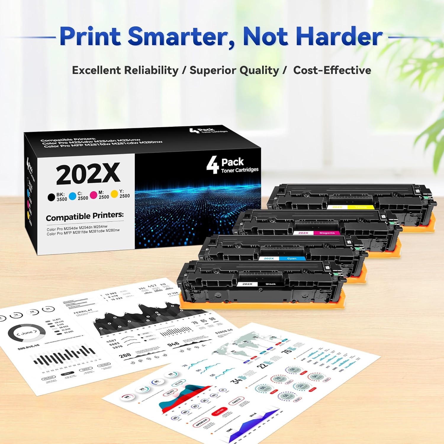 Thumbnail 2 de Compatible HP 202X Toner 4-Pack for LaserJet Pro 🖨️