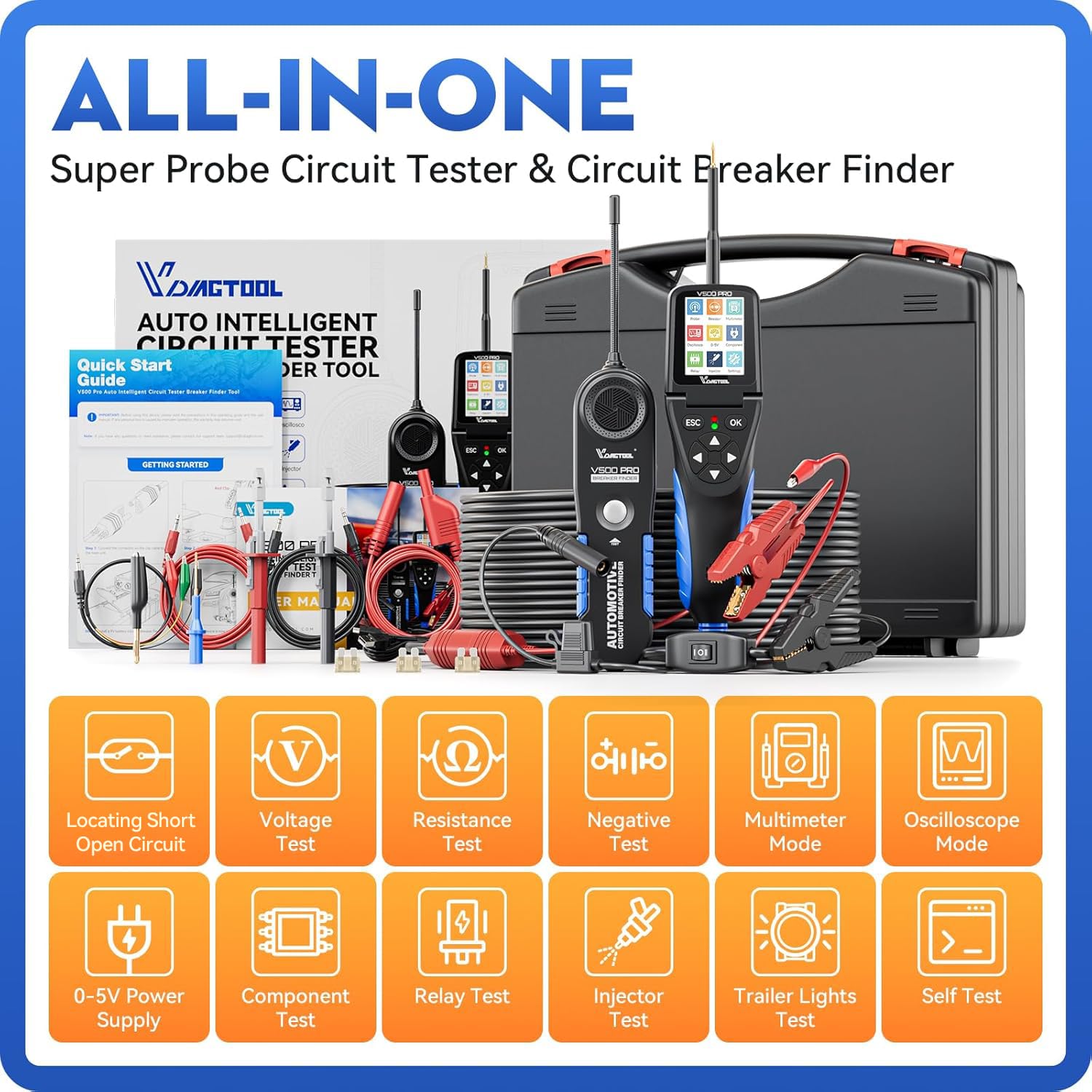 Detalle de VDIAGTOOL V500 Pro VDT-V500-PRO Automotive Circuit Tester with Oscilloscope