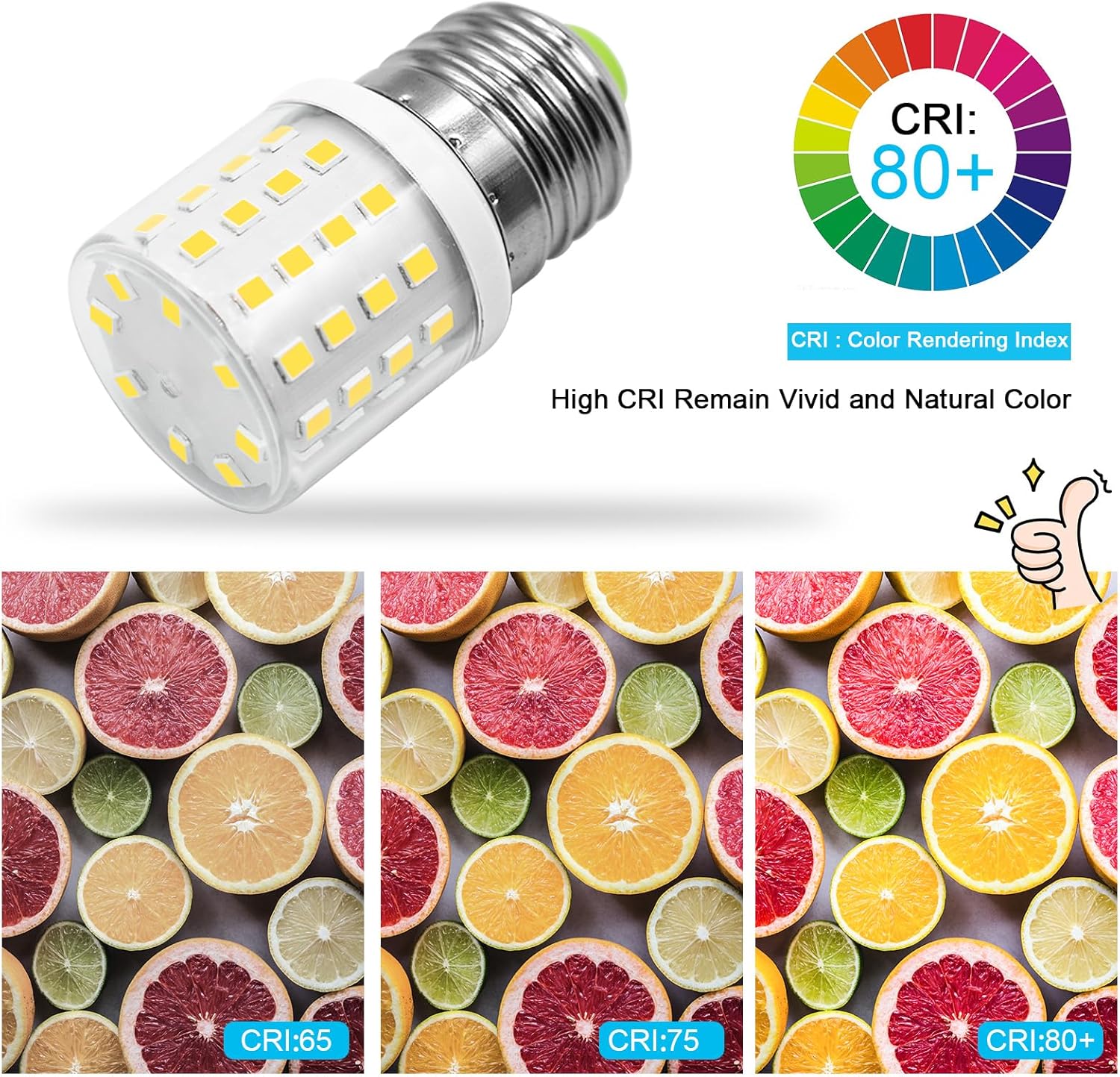 Thumbnail 6 de BROLSKUN E27 Screw LED Bulb 4W (40W equivalent) 600lm Edison Screw, Daylight White 5000K – Non-dimmable, 2-pack