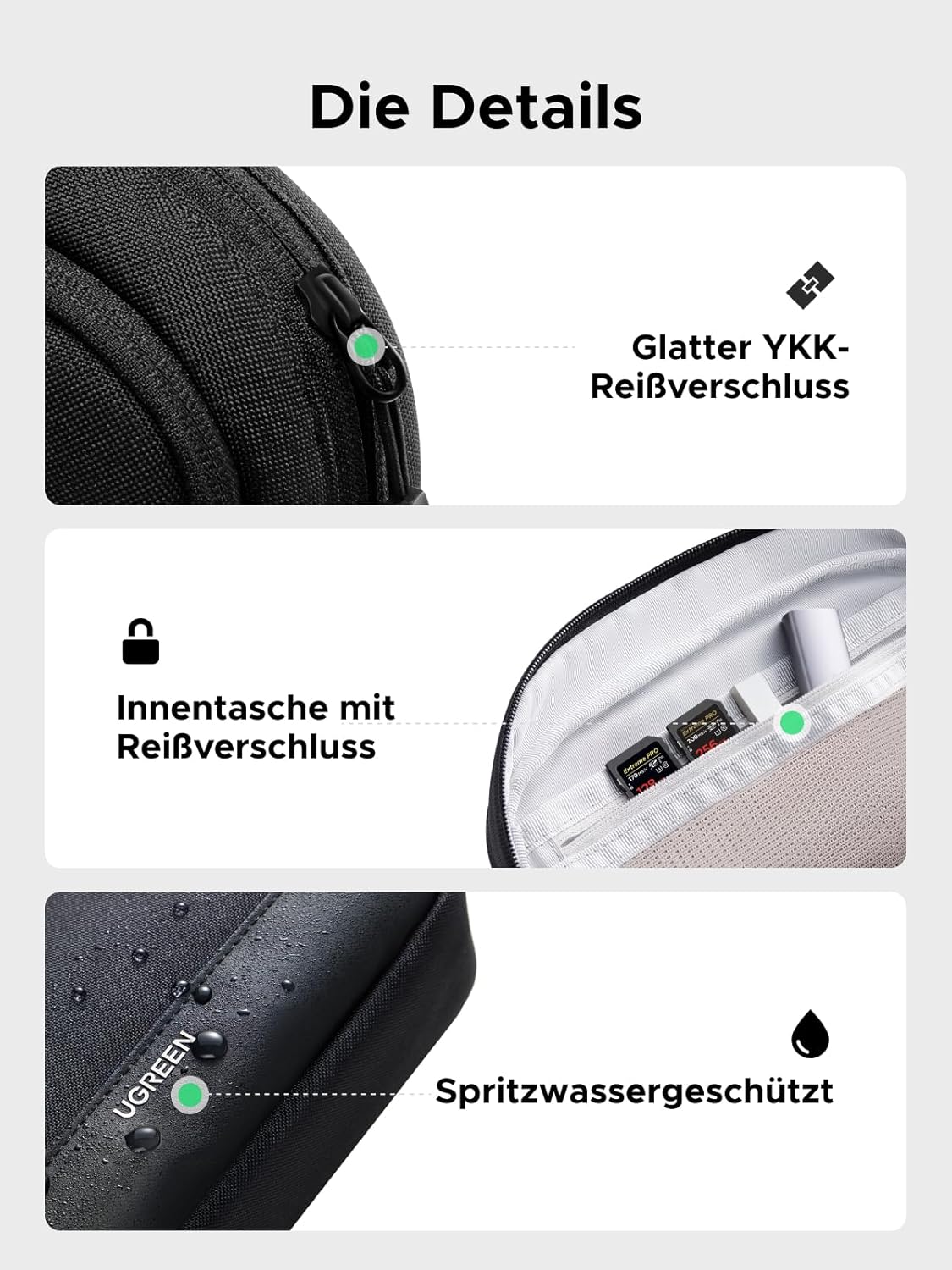 Thumbnail 6 de UGREEN Tech EDC Pouch Kabeltasche: Kabel-Organizer für Reise, Ladegeräte & mehr