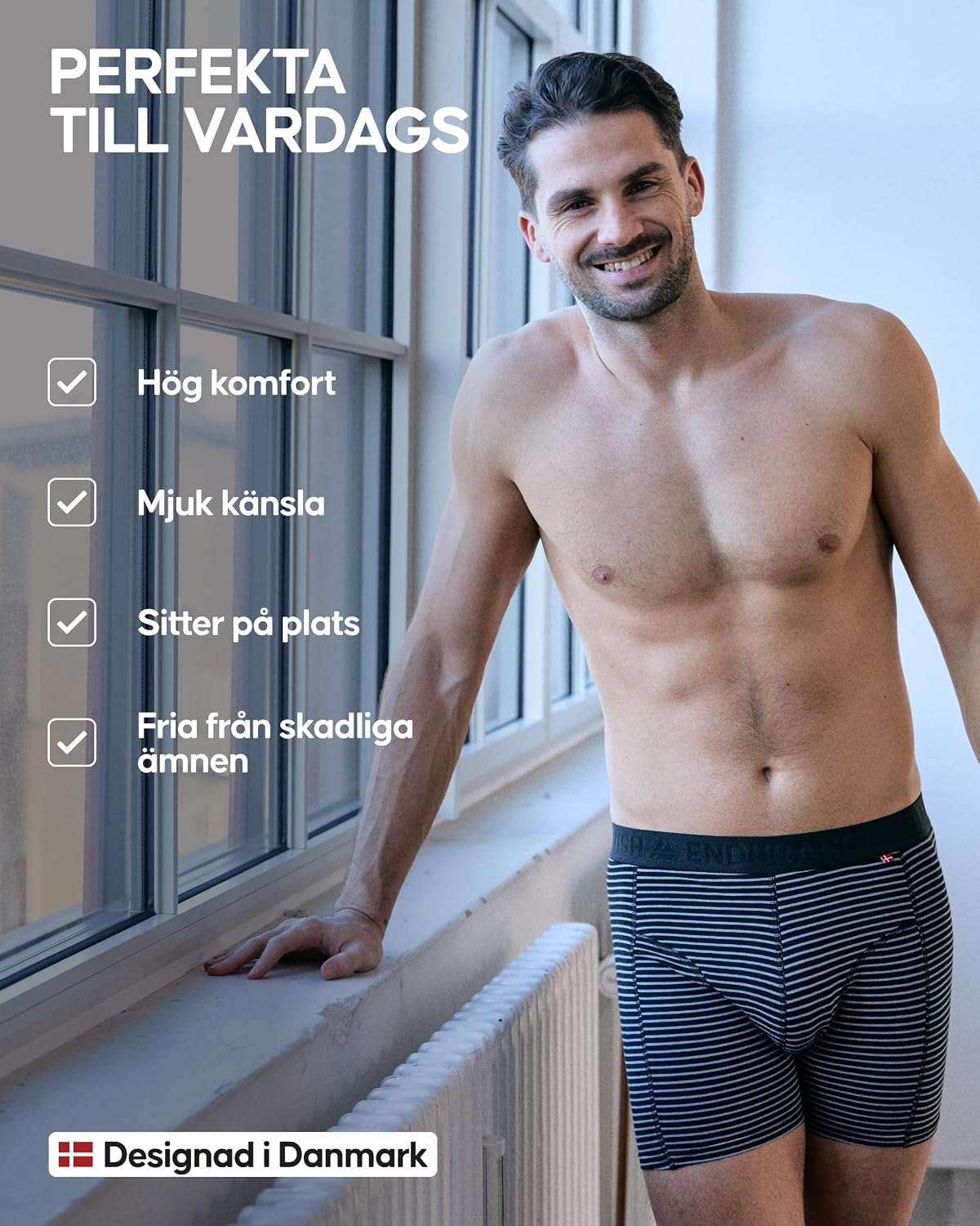 Detalle de DANISH ENDURANCE kalsonger i ekologisk bomull, 3- eller 6-pack