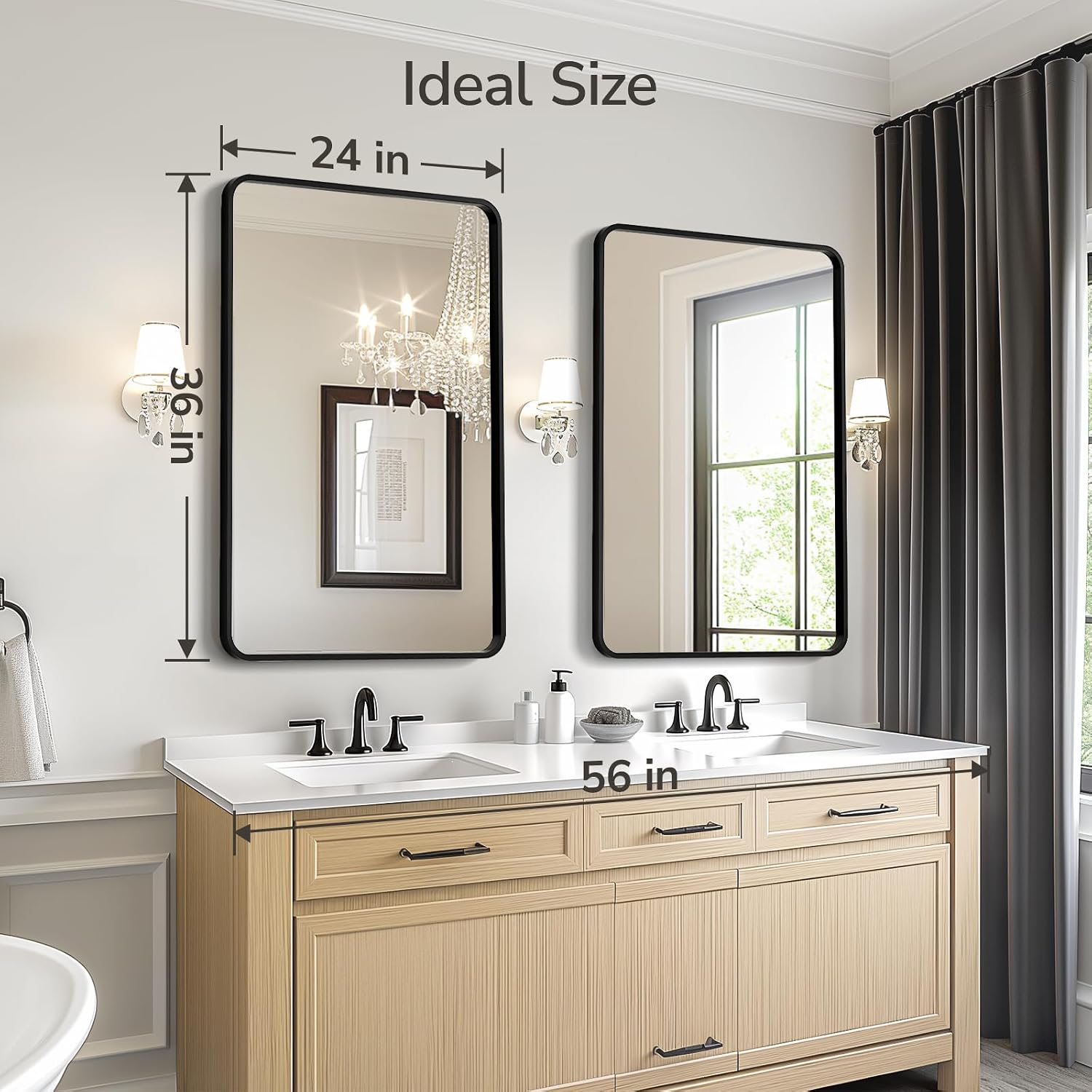 Thumbnail 5 de USHOWER 24 x 36 Inch Bathroom Mirror 2-Pack 🪞