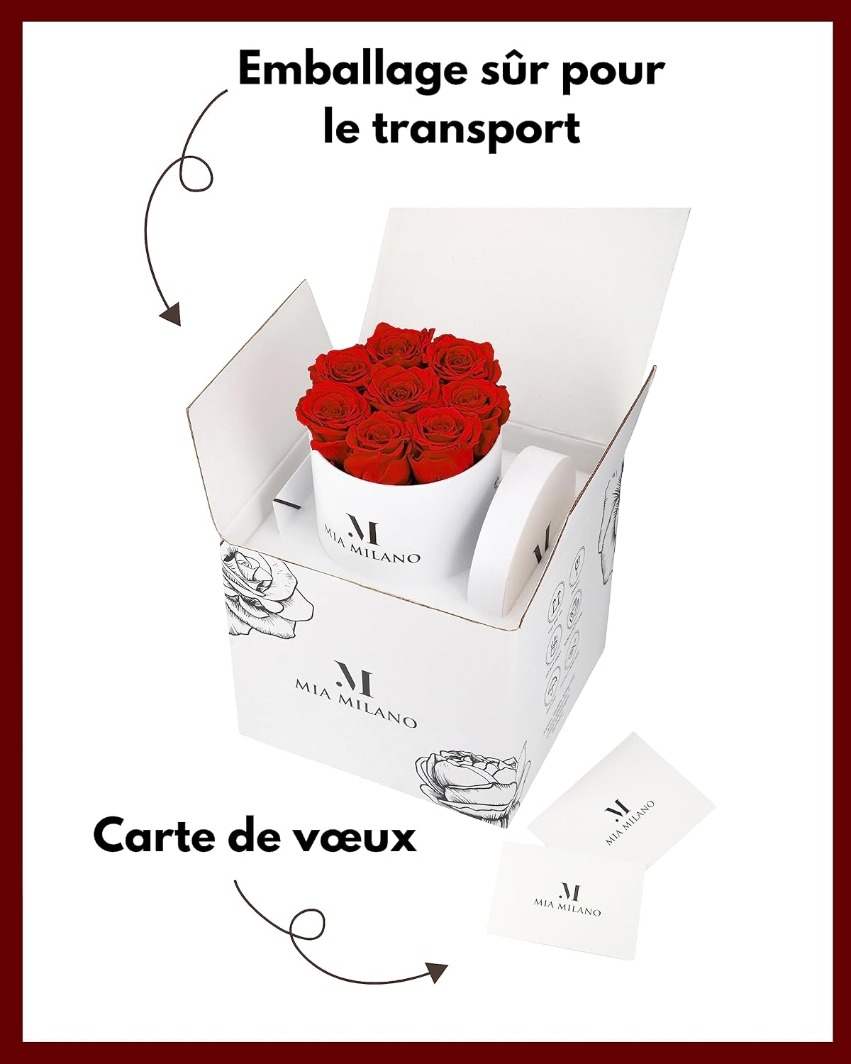 Thumbnail 5 de Infinity Roses Rouge 9 roses préservées