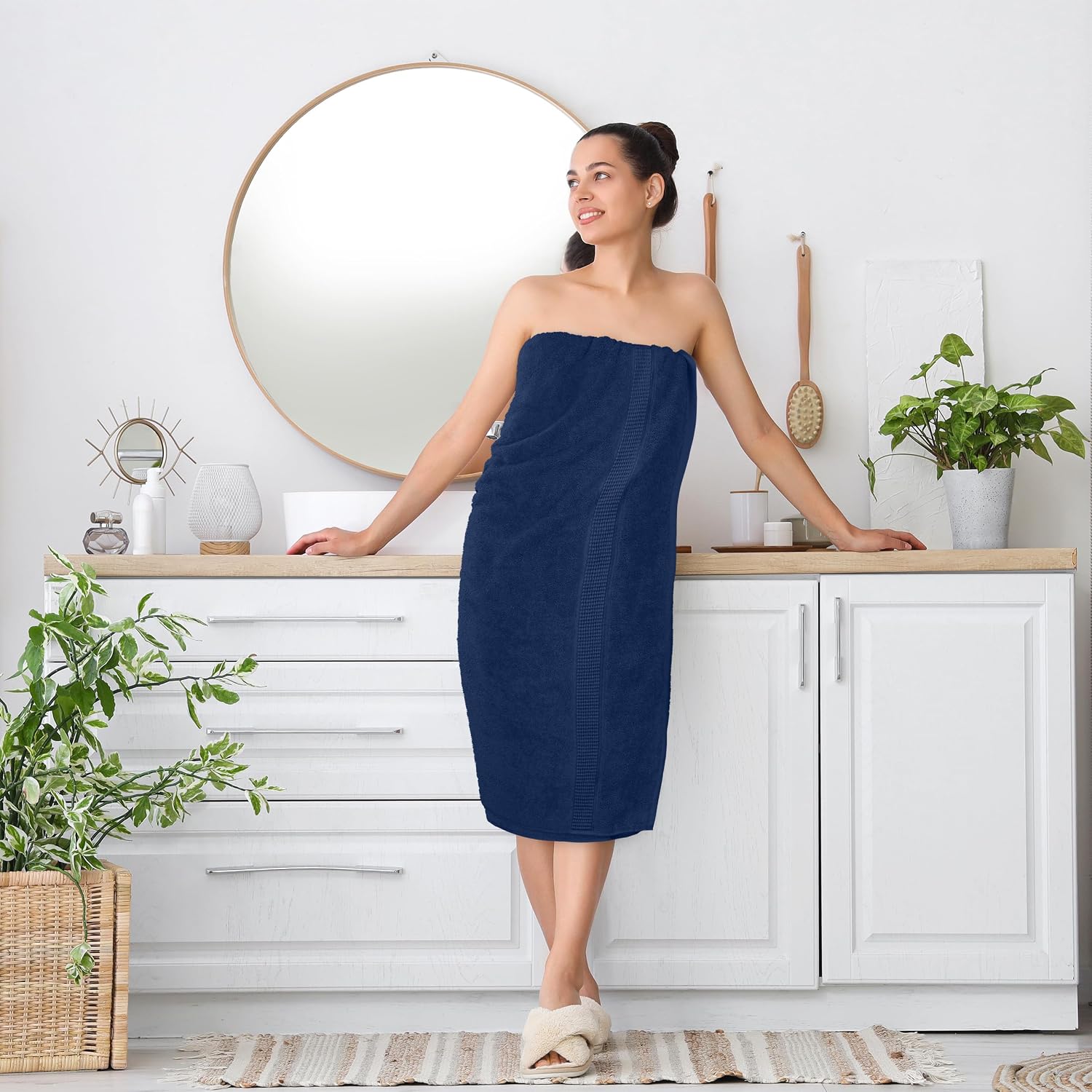 Thumbnail 6 de Utopia Towels – 2er Badetücher Groß 90x180 cm Marineblau aus 100% Baumwolle