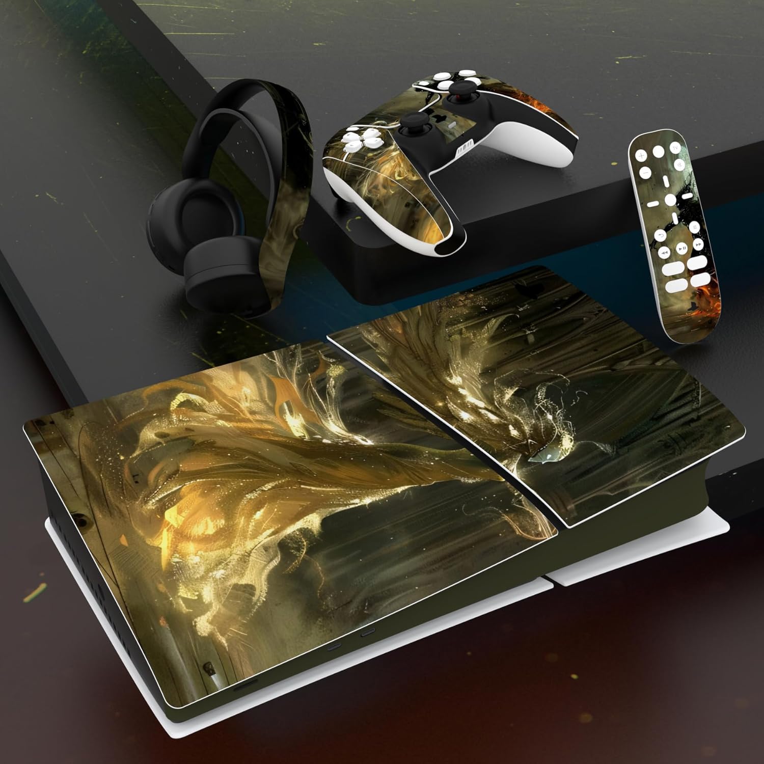 Detalle de playvital Full Set Skin Sticker for PS5 Slim Digital Edition (Encounter) – Vinyl Covers for Console, Controllers & Accessories