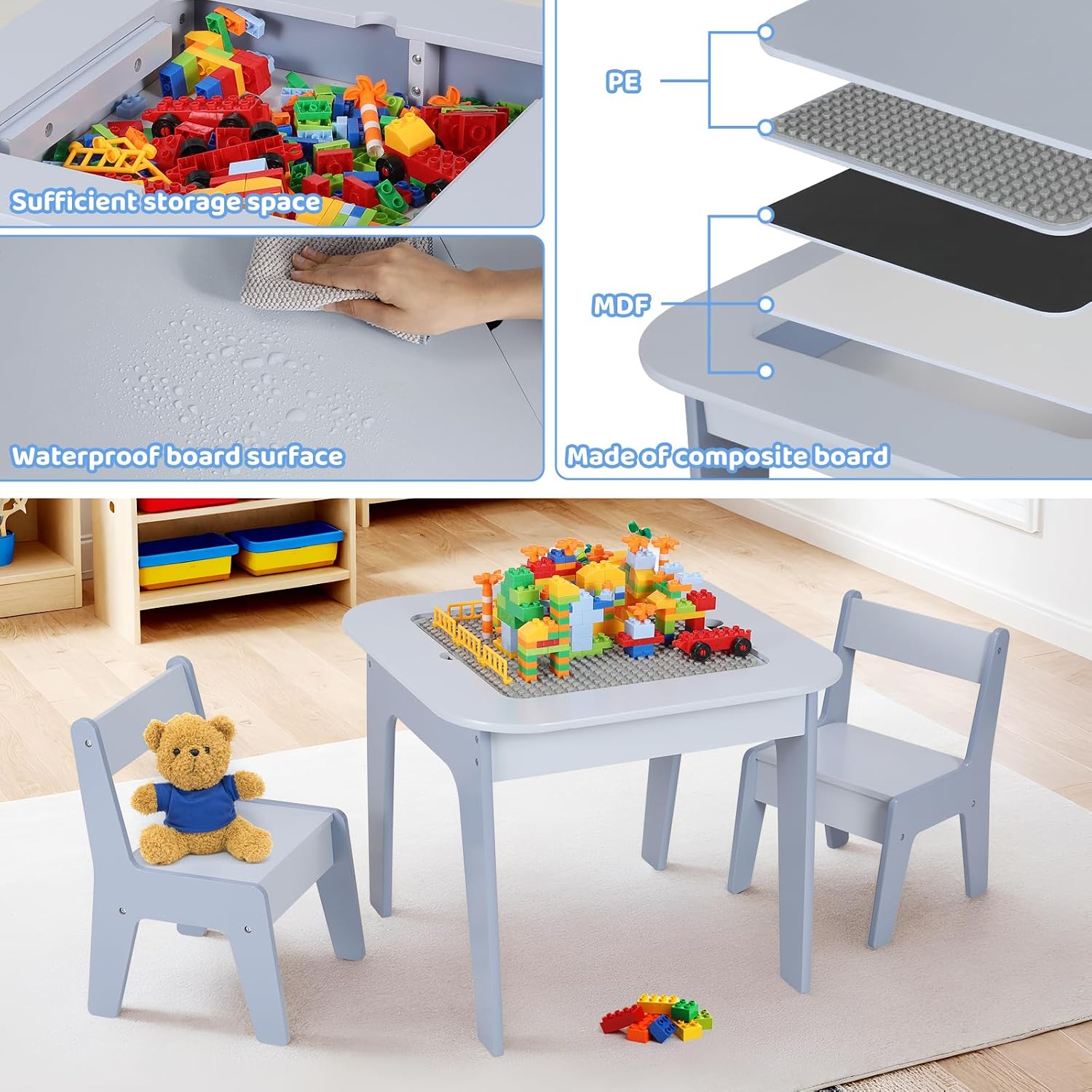 Thumbnail 4 de MAMIZO Mesa Infantil con 2 sillas 40x40 cm