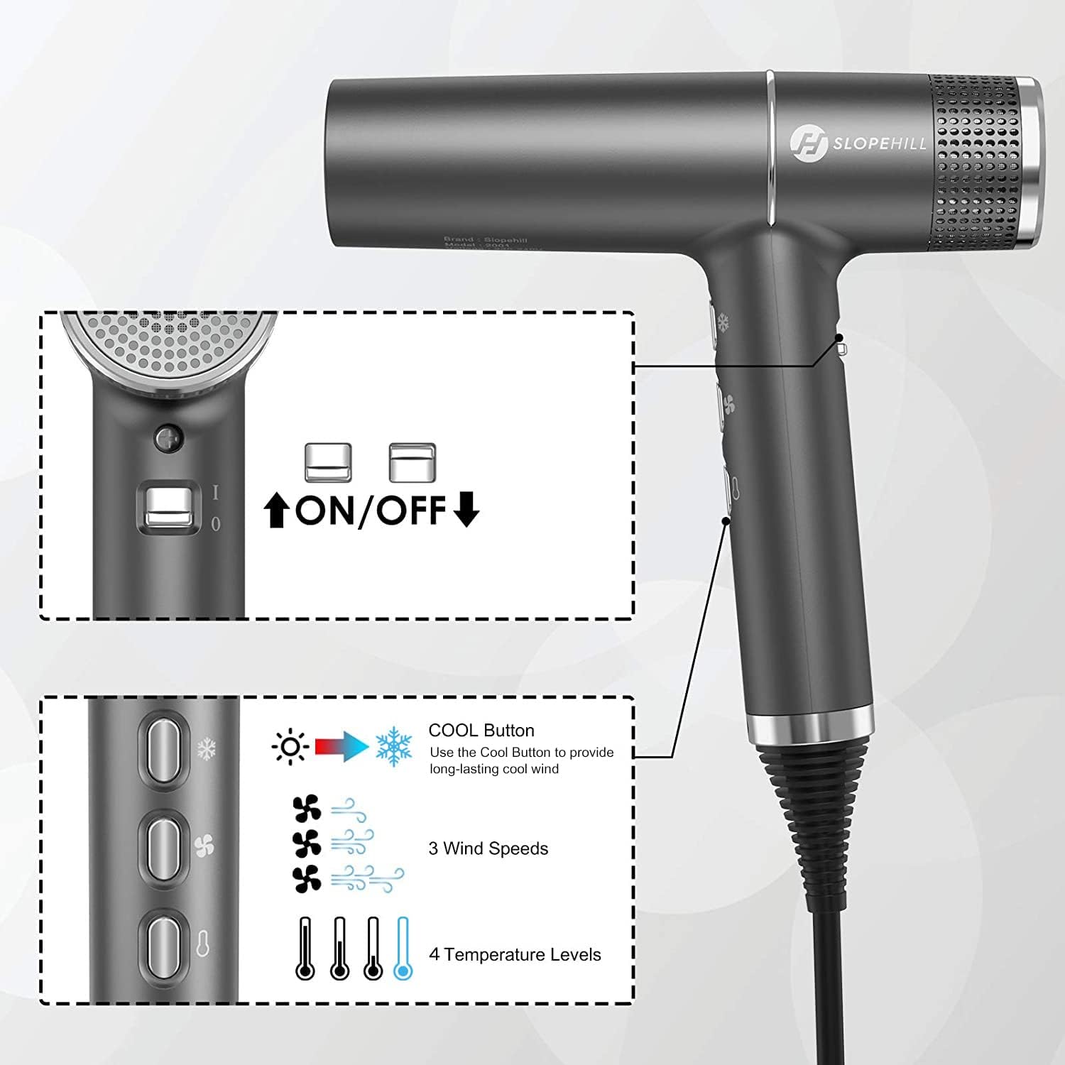 Thumbnail 3 de Slopehill Hair Dryer with Brushless Motor