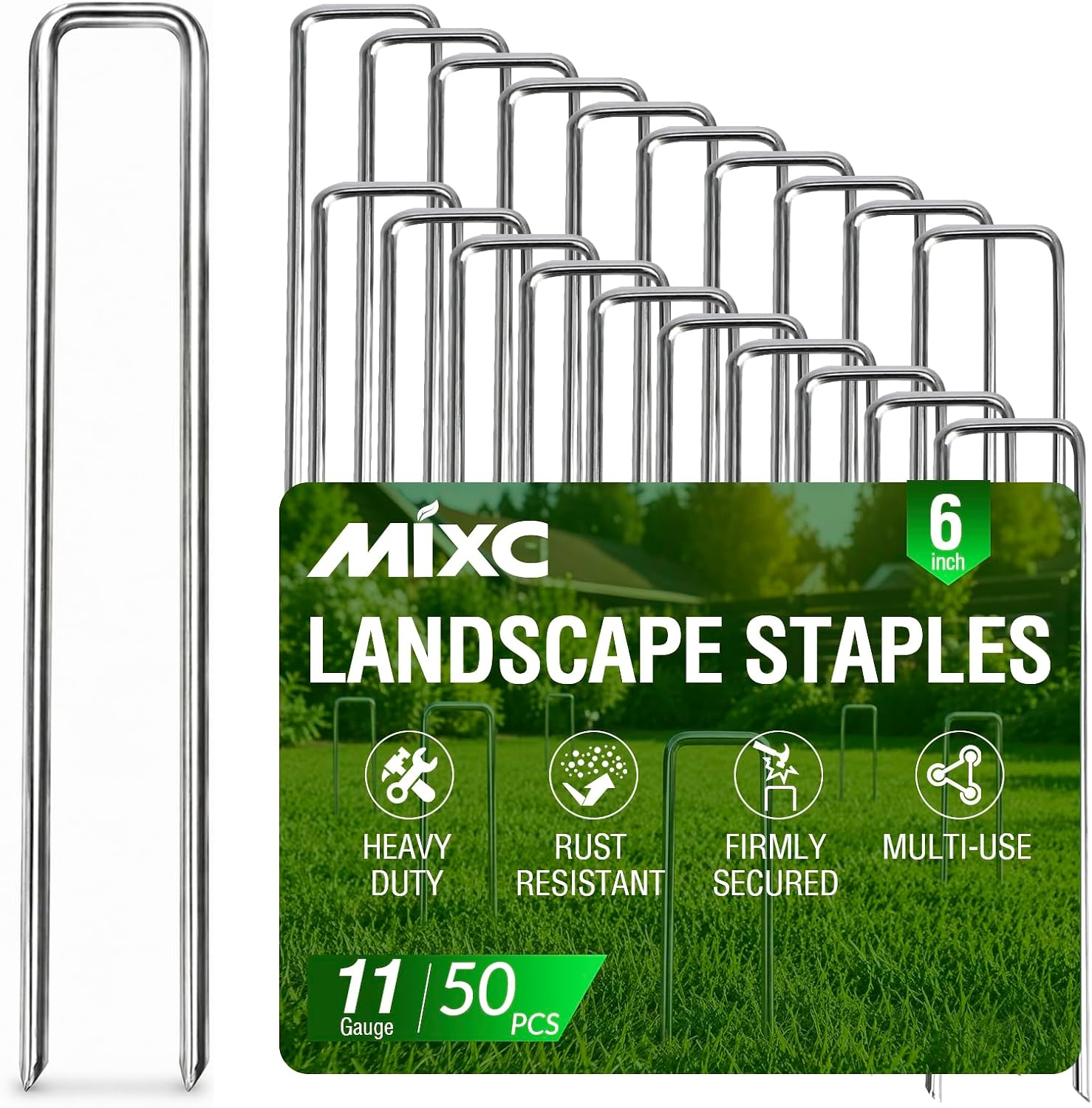 Detalle de MIXC Landscape Staples 6-Inch