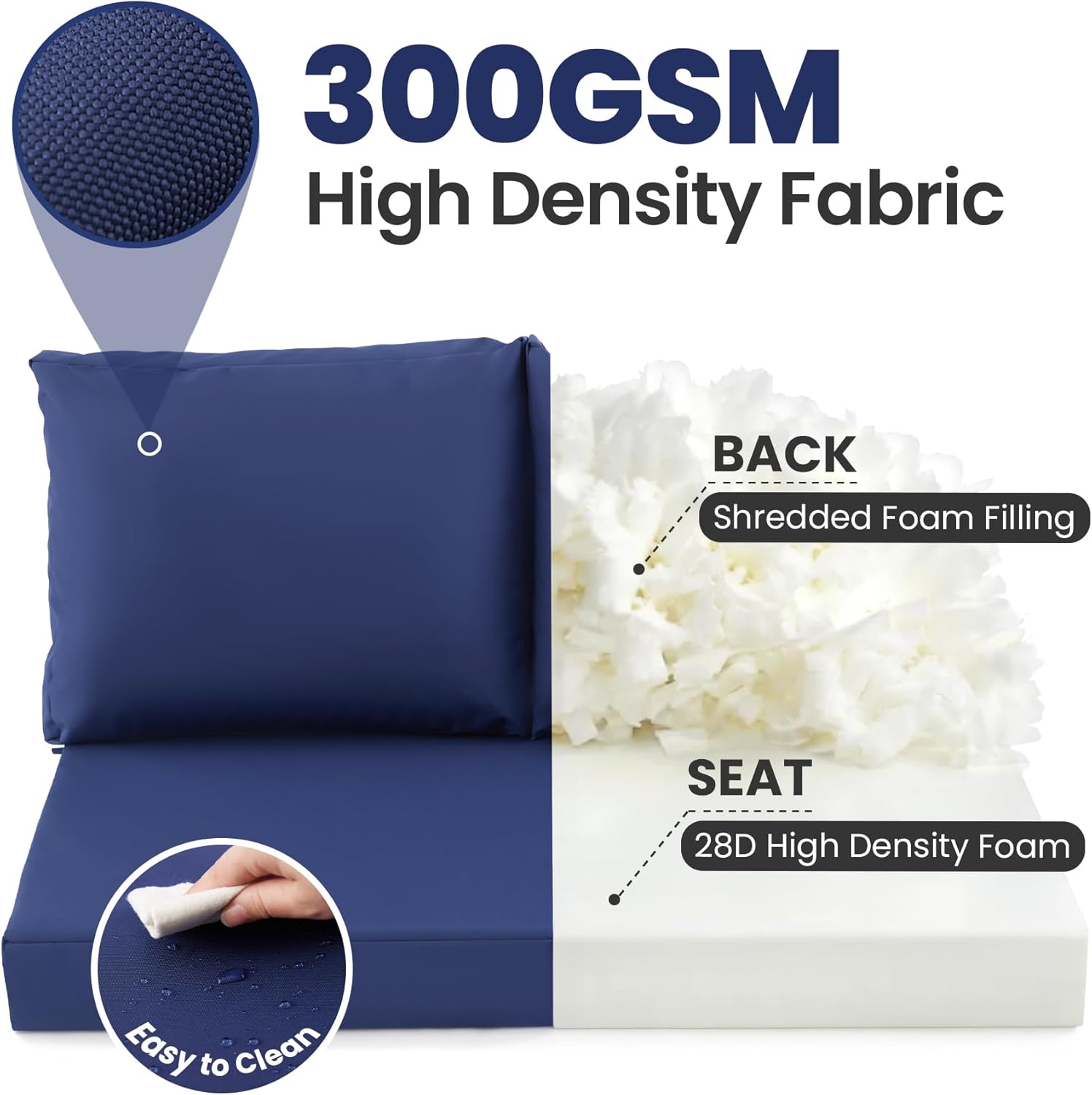 Detalle de Zonamat Outdoor Loveseat Cushion Set, 48" x 24