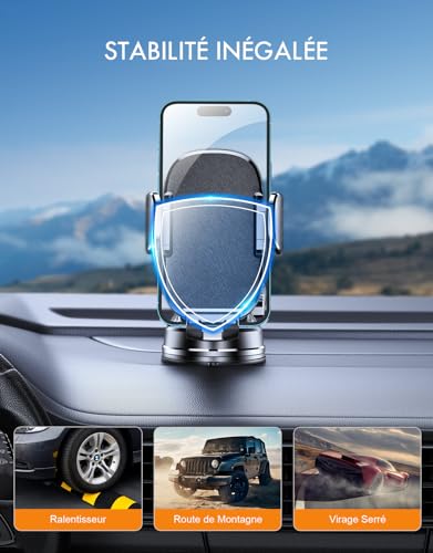 Detalle de Mohard Support Téléphone Voiture – Jamais de Chute, ventouse renforcée