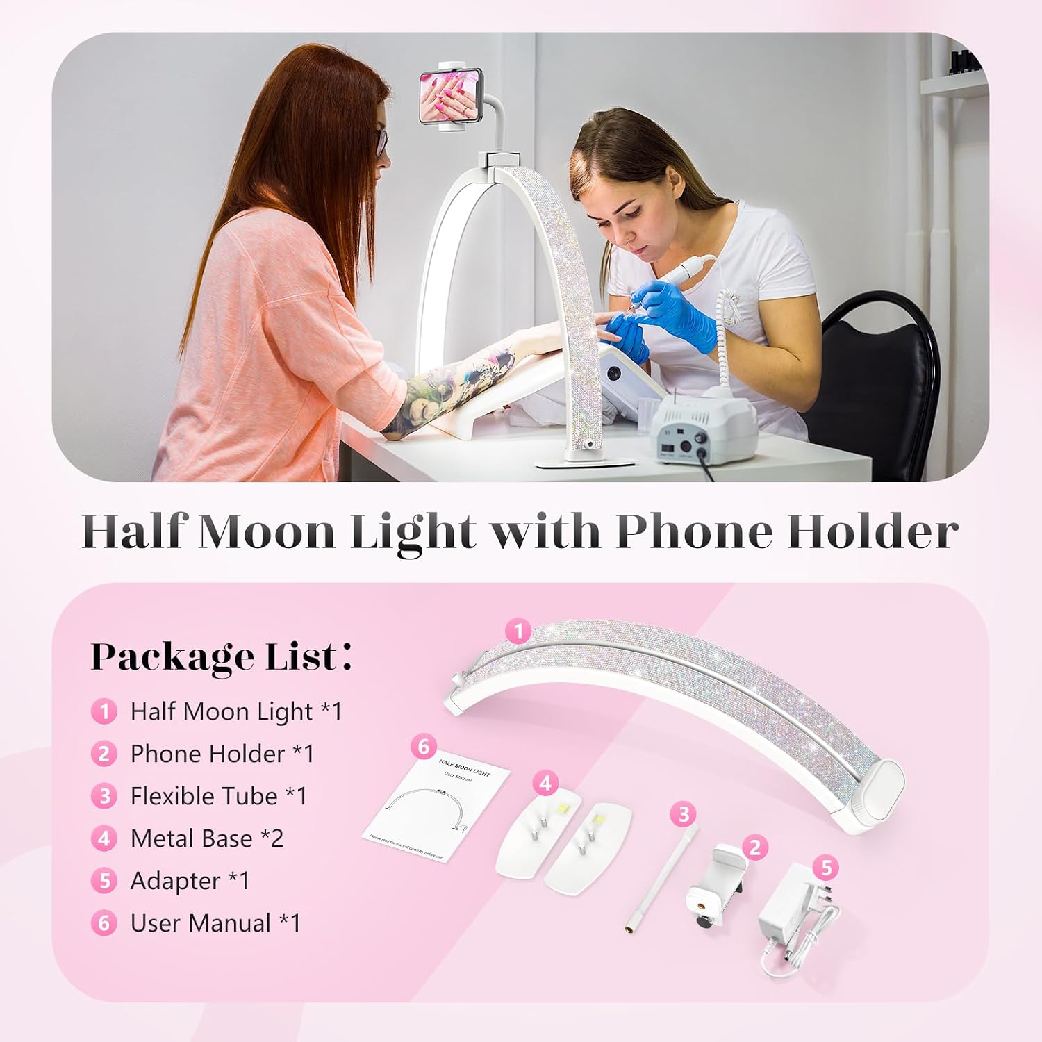 Thumbnail 6 de Yokilly F-700A Half Moon Nail Desk Light, Foldable LED with 3 Color Modes