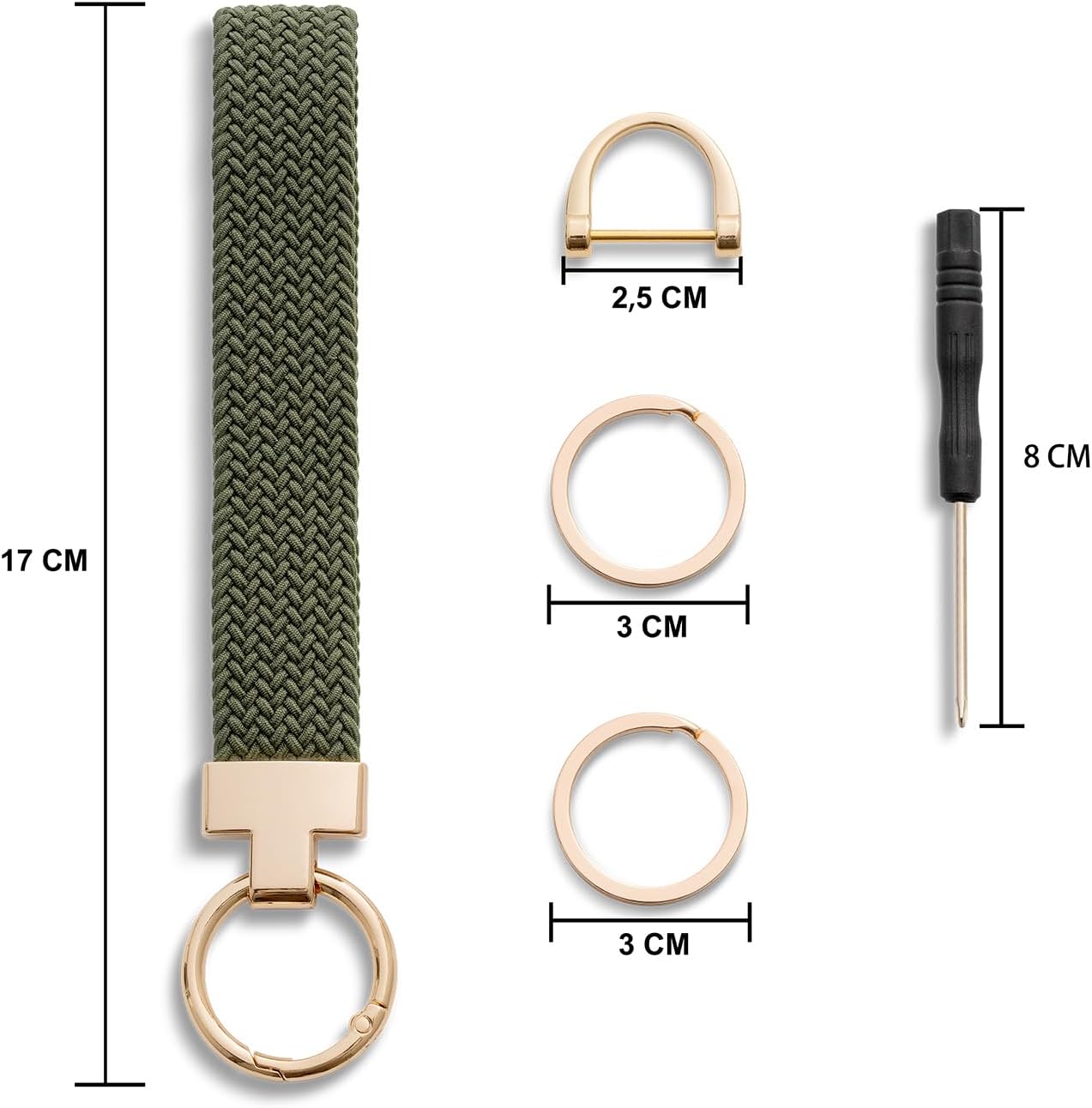Thumbnail 1 de CHUQING Schlüsselanhänger Eleganter Kurzschlüsselband aus elastischem Stretch-Polyester