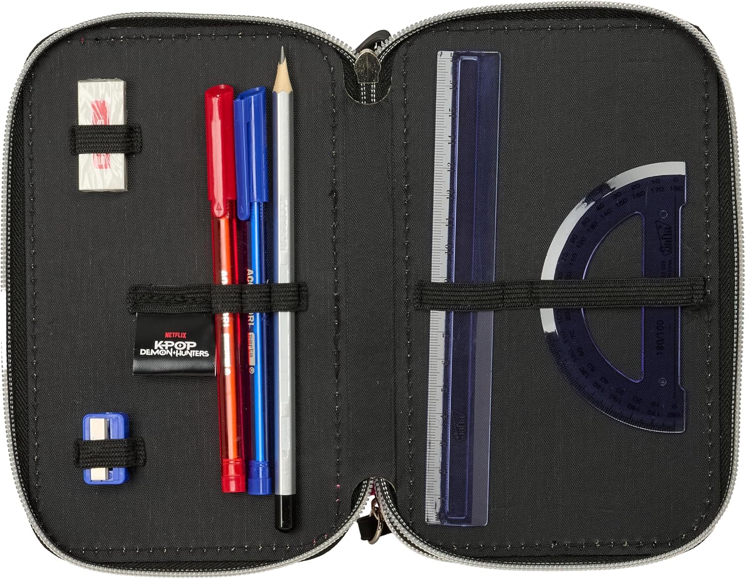 Detalle de Safta K-POP Demon Hunters ENERGY – Astuccio scuola con 37 pezzi, resistente e versatile
