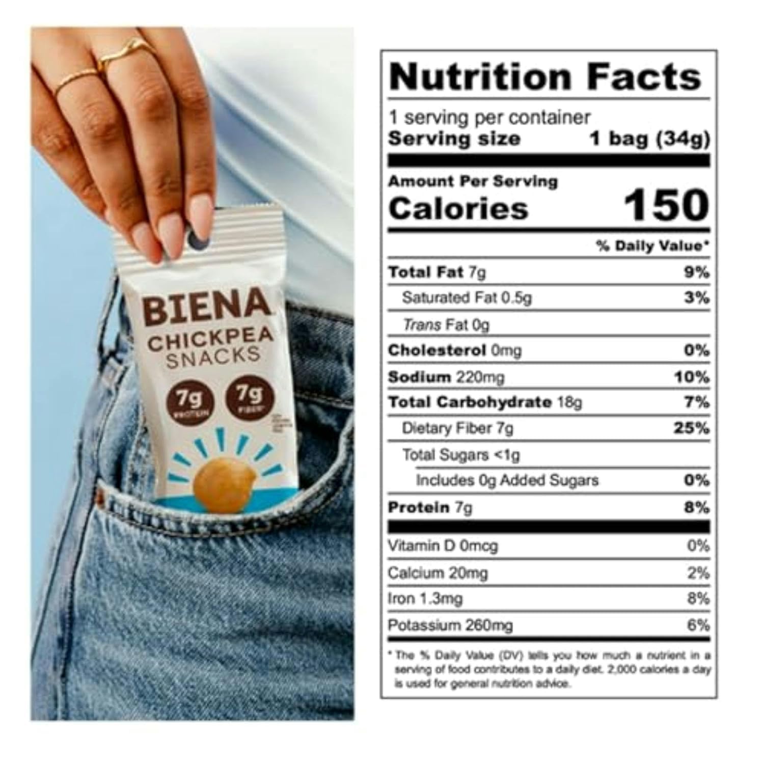 Detalle 2 de BIENA Chickpea Snacks Sea Salt