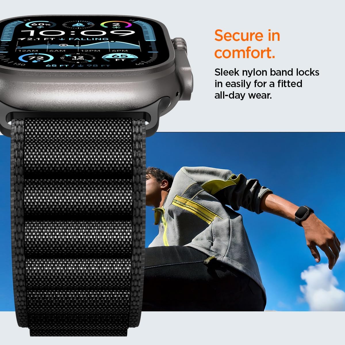 Thumbnail 4 de Spigen Bracelet en nylon avec crochet pour Apple Watch (Ultra 3/2/1 49 mm, Series 11/10 46 mm, 9/8/7 45 mm, SE/6/5/4 44 mm, 3/2/1 42 mm)