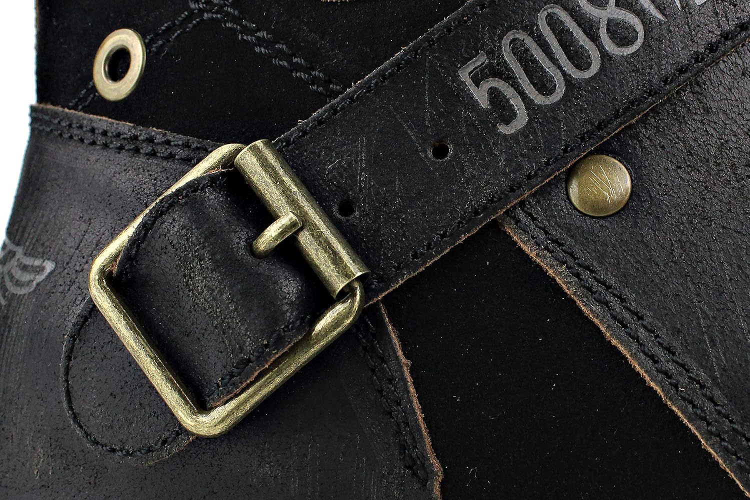 Thumbnail 6 de OSSTONE OS-5008-1 Herren Leder-Chukkastiefel mit Gummisohle – Worker & Biker Boot