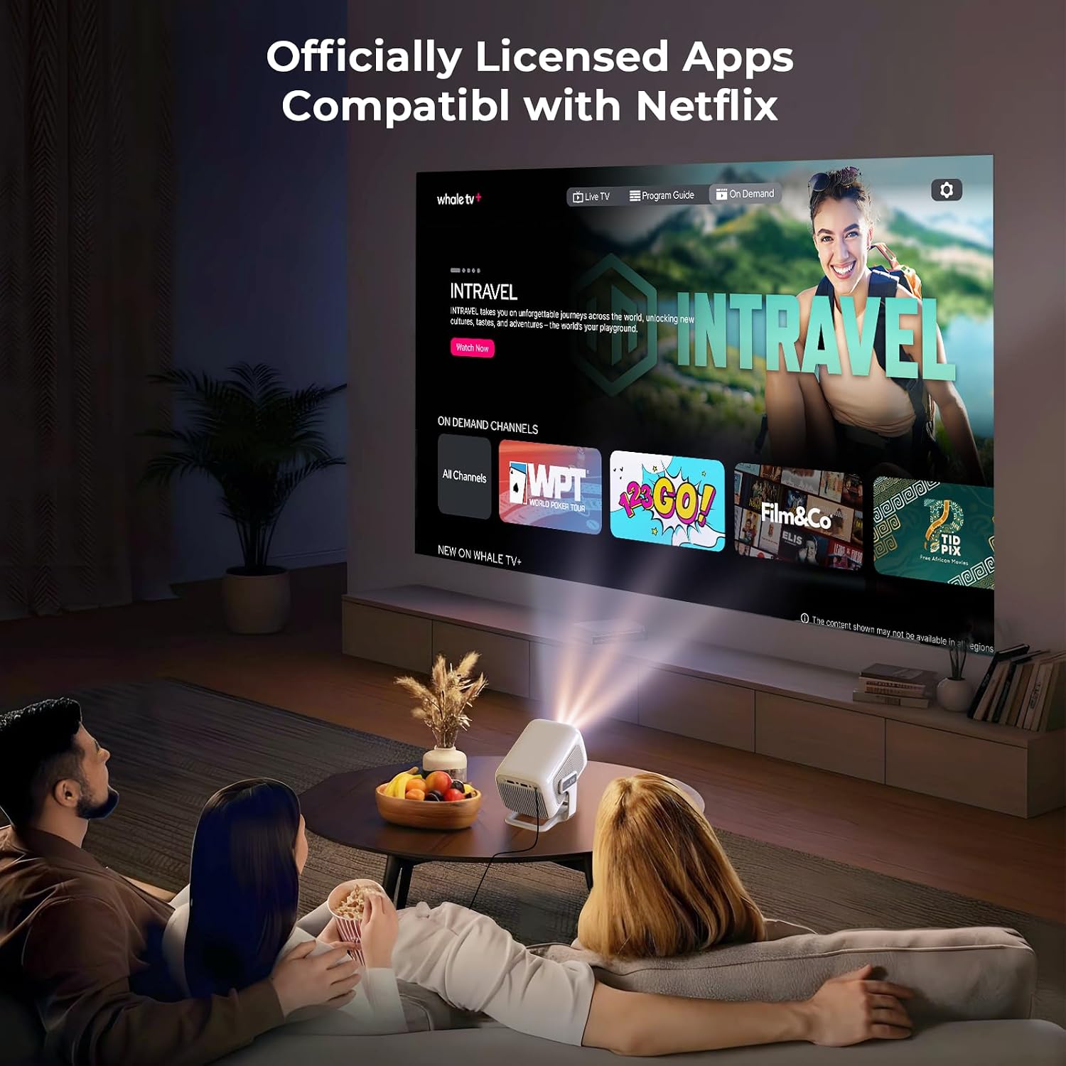 Detalle de LYNCAST X3Pro Smart Projector, Native 1080p, 800 ANSI, Short-Throw