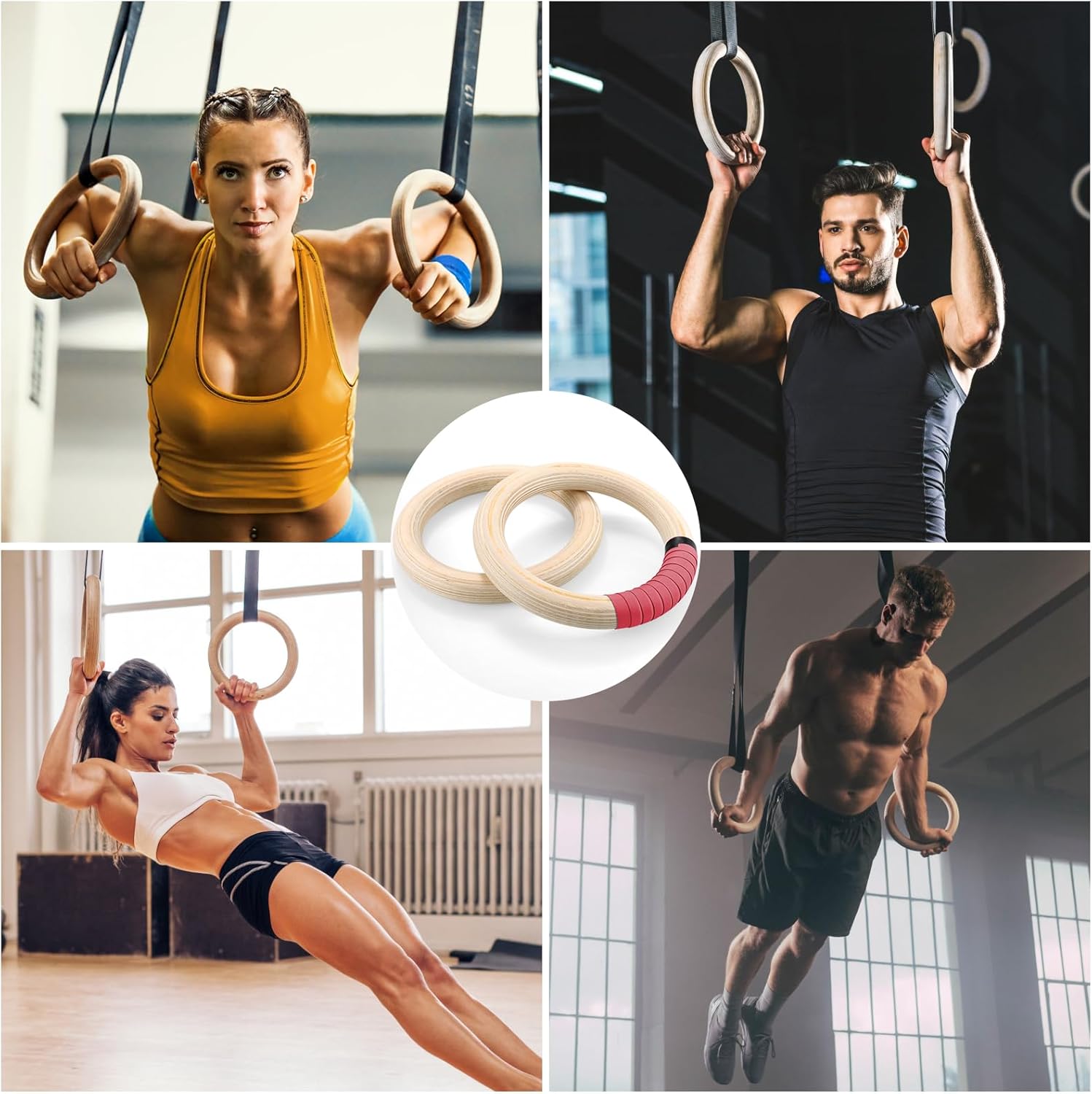 Thumbnail 6 de LIFERUN Gymnastics Rings 28 mm wooden rings 🏋