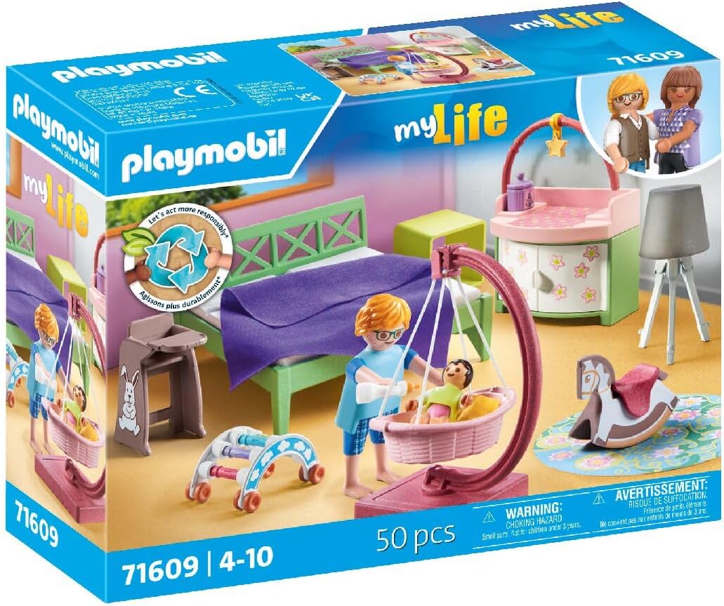Thumbnail 1 de PLAYMOBIL MyLife 71609 Schlafzimmer mit Babyspielecke – 50-teiliges Figuren-Set für Kinder ab 4 Jahren