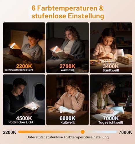 Thumbnail 3 de Gritin 2026 Gen 2 Leselampe Buchklemme & Taschenlampe – 8 Vollspektrum-LEDs