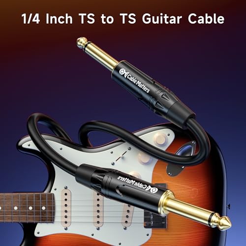 Detalle 2 de Cable Matters 2-Pack 1/4 Inch TS Guitar Cable, 6 ft