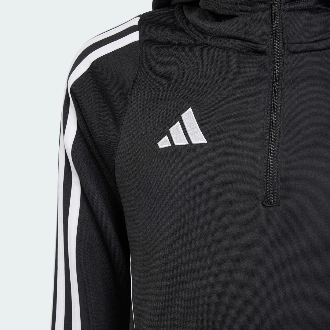 Detalle de Adidas Tiro 24, sudadera con capucha negra para adolescentes