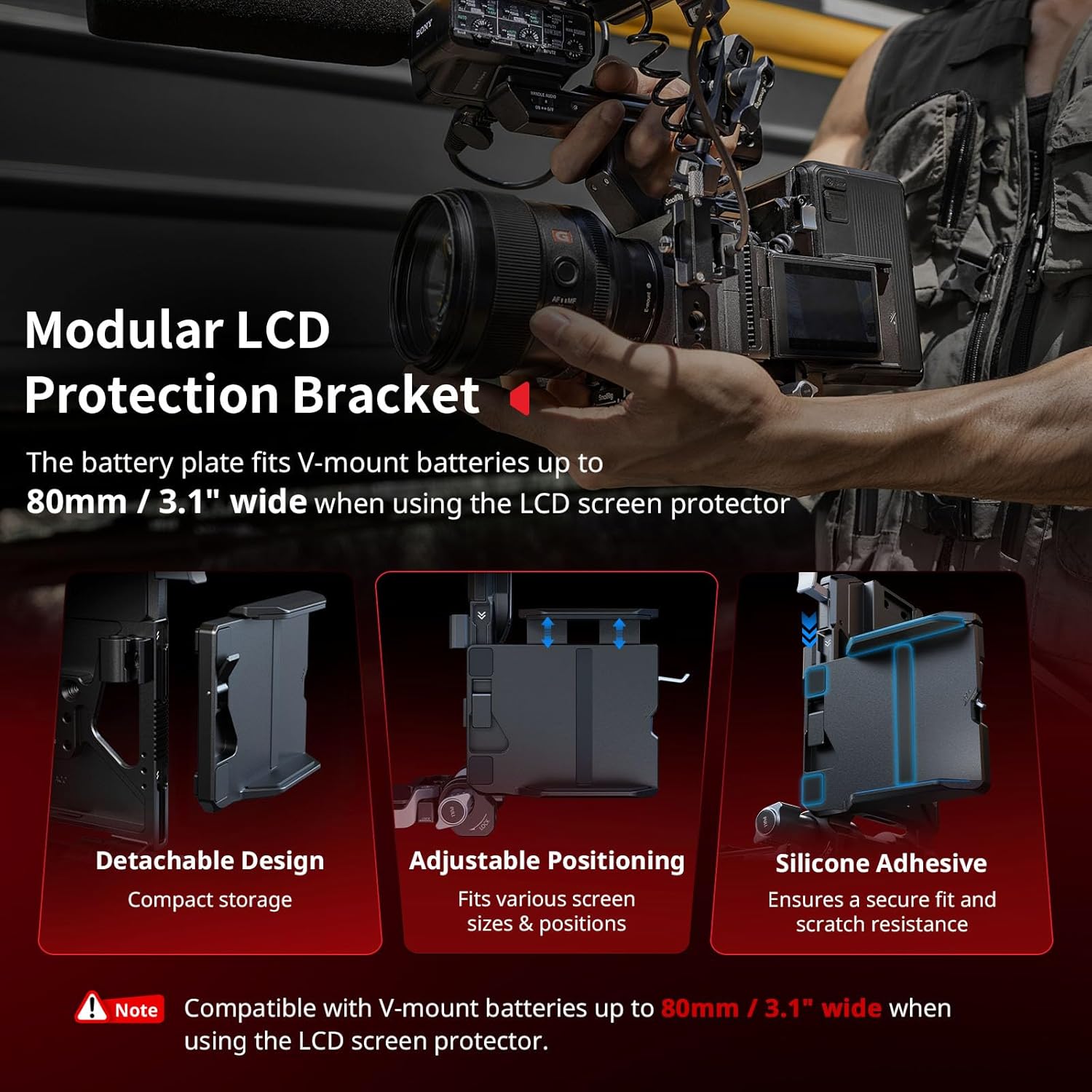 Thumbnail 2 de SMALLRIG Foldable V Mount Battery Plate Kit Pro 80mm