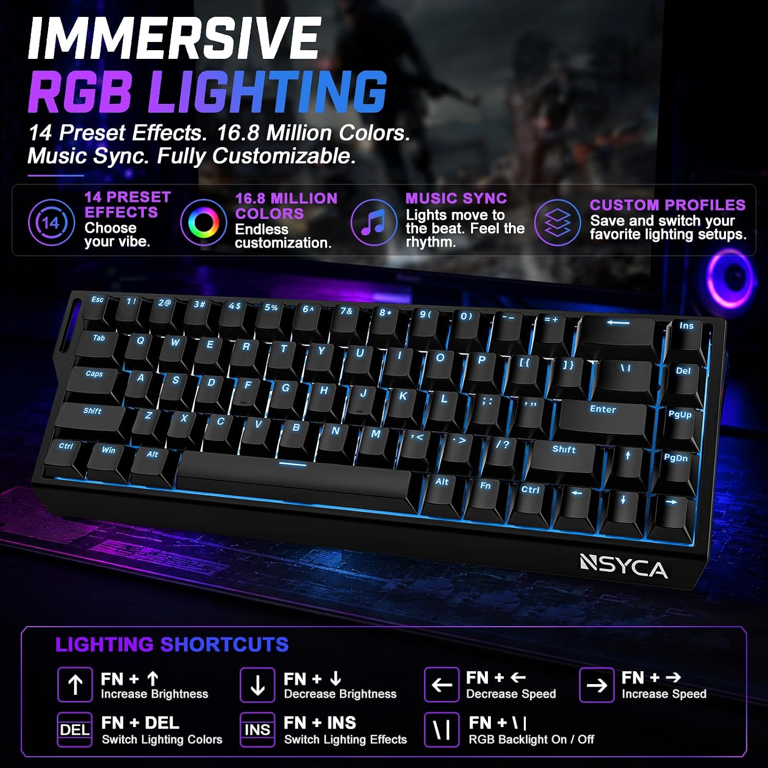 Thumbnail 6 de NSYCA WIN68 HE Hall Effect Keyboard: 60% Magnetic Gaming Keyboard with 8000Hz Polling