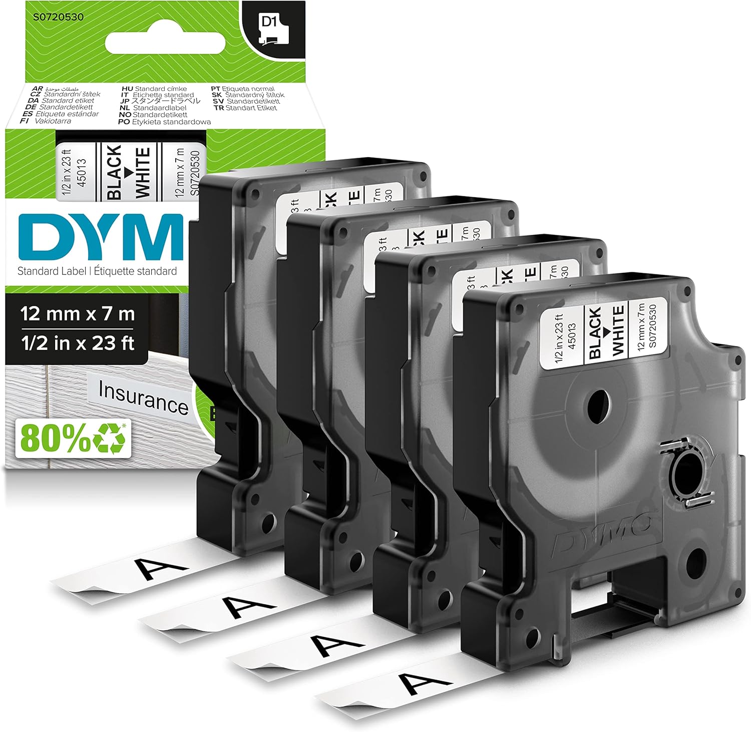 DYMO D1 etichette autoadesive 12 mm x 7 mm, 4 pezzi 🏷️