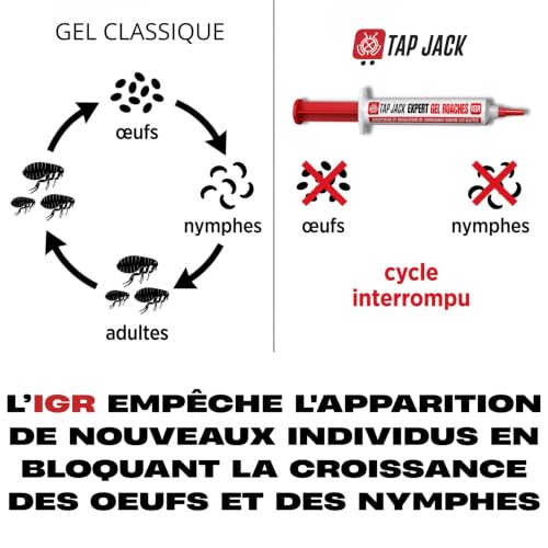 Detalle 2 de Gel Anti Cafards Nouvelle Génération – TAP JACK, 10 g, Double Action IGR