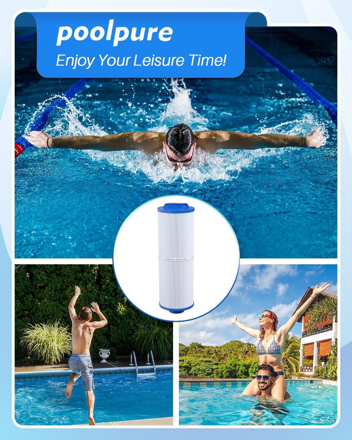 Thumbnail 6 de POOLPURE Spa filter cartridge 2 pack 50 sqft