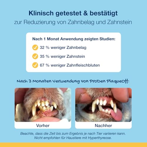 Detalle de ProDen PlaqueOff Zahnpulver für Hunde & Katzen 60 g – Natürliche Zahnpflege mit Meeresalgen