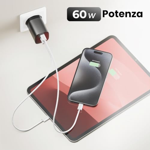 Thumbnail 5 de deleyCON Set USB-C 60W PD (2 pezzi, 1 m + 1 m) – cavi USB-C a C per ricarica rapida e sincronizzazione