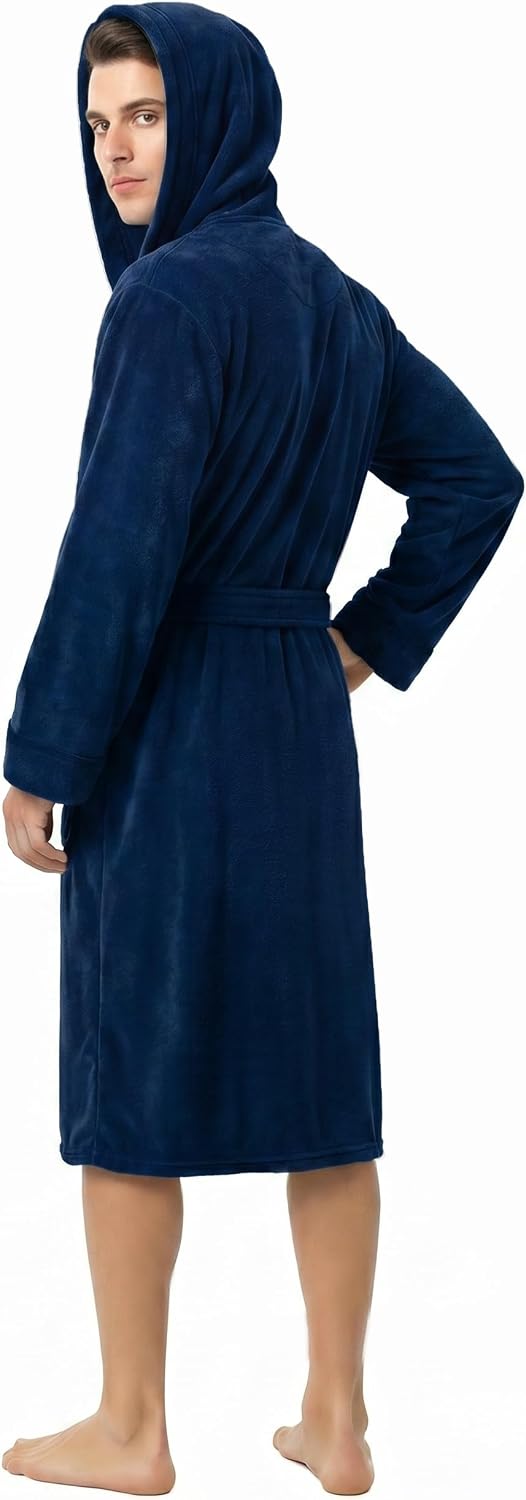 Detalle 2 de NY Threads EU0233 - 0236 herenbadjas van fleece met capuchon en zakken